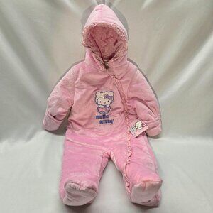 NEW Hello Kitty Sanrio Pink Fleece Bunting Snowsuit 6-9 Months Baby Winter NWT